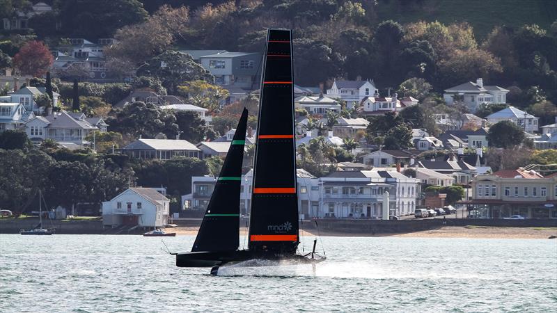 Emirates Team NZ's Test boat - Te Kahu - Waitemata Harbour, June 2020 photo copyright Richard Gladwell / Sail-World.com taken at Royal New Zealand Yacht Squadron and featuring the AC75 class