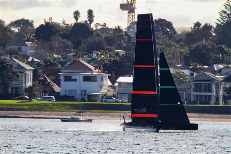 Emirates Team NZ's Test boat - Te Kahu - Waitemata Harbour, June 2020 photo copyright Richard Gladwell / Sail-World.com taken at Royal New Zealand Yacht Squadron and featuring the AC75 class