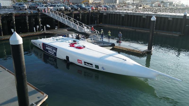 Defiant arrives at the new team base in Auckland, New Zealand photo copyright America's Cup taken at  and featuring the AC75 class