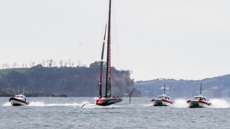 Emirates Team NZ' s AC75 Te Aihe - Auckland - July 1, 2020 photo copyright Richard Gladwell / Sail-World.com taken at Royal New Zealand Yacht Squadron and featuring the AC75 class