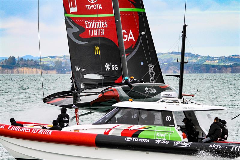 Emirates Team NZ' s AC75 Te Aihe - Auckland - July 1, 2020 - photo © Richard Gladwell / Sail-World.com