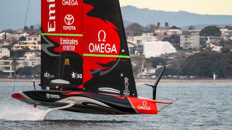 Emirates Team NZ' s AC75 Te Aihe - Auckland - July 1, 2020 photo copyright Richard Gladwell / Sail-World.com taken at Royal New Zealand Yacht Squadron and featuring the AC75 class