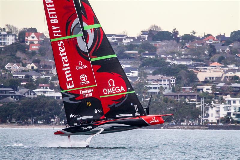 Emirates Team NZ' s AC75 Te Aihe - Auckland - July 1, 2020 - photo © Richard Gladwell / Sail-World.com