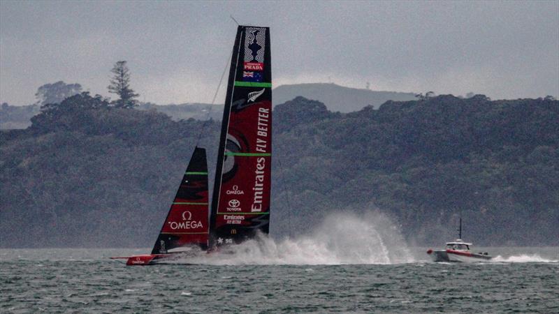 Te Aihe - AC75 - Emirates Team New Zealand - July 15, 2020 - Waitemata Harbour, Auckland, New Zealand photo copyright Richard Gladwell / Sail-World.com taken at Royal New Zealand Yacht Squadron and featuring the AC75 class