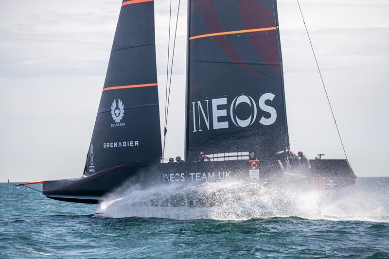 INEOS Team UK training on the Solent - July 2020 photo copyright Cameron Gregory taken at Royal Yacht Squadron and featuring the AC75 class