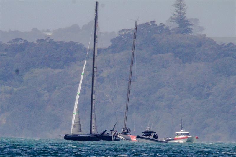 Emirates Team New Zealand  and American Magic - Waitemata Harbour - September 14, 2020 - 36th America's Cup photo copyright Richard Gladwell / Sail-World.com taken at Royal New Zealand Yacht Squadron and featuring the AC75 class