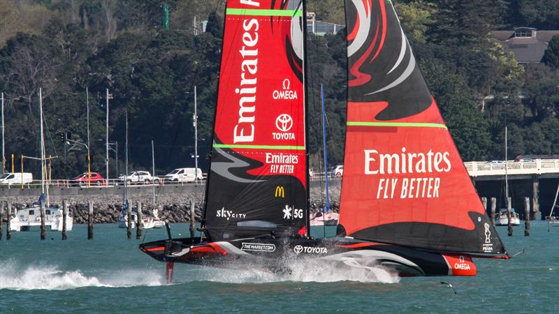 Te Aihe, Emirates Team New Zealand - October 05, 2020 - Waitemata Harbour - America's Cup 36 photo copyright Richard Gladwell / Sail-World.com taken at Royal New Zealand Yacht Squadron and featuring the AC75 class