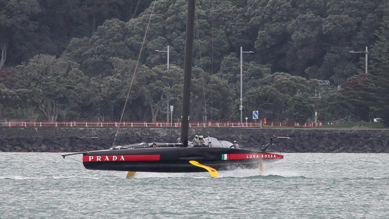 Luna Rossa exhibits level trim under tow - Waitemata Harbour - November 26, 2020 - 36th America's Cup photo copyright Richard Gladwell / Sail-World.com taken at Royal New Zealand Yacht Squadron and featuring the AC75 class