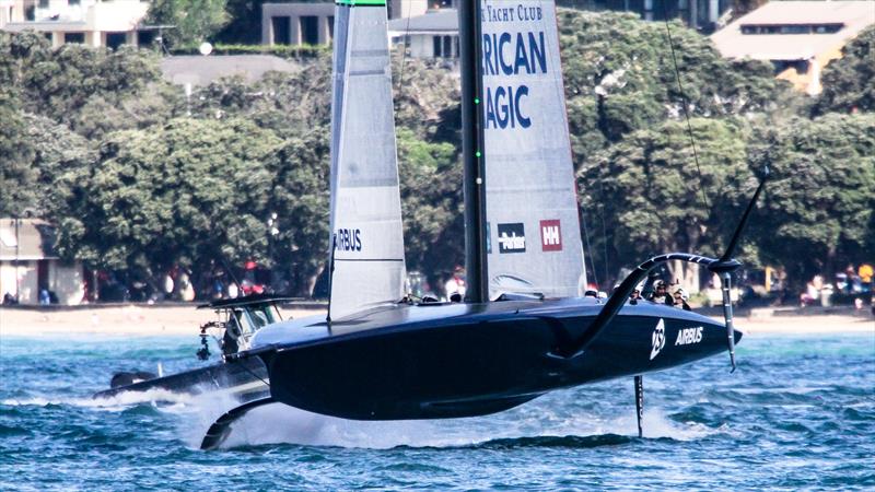 American Magic has a V-shaped hull at the front with volume well forward - Waitemata Harbour - November - 36th America's Cup photo copyright Richard Gladwell / Sail-World.com taken at Royal New Zealand Yacht Squadron and featuring the AC75 class