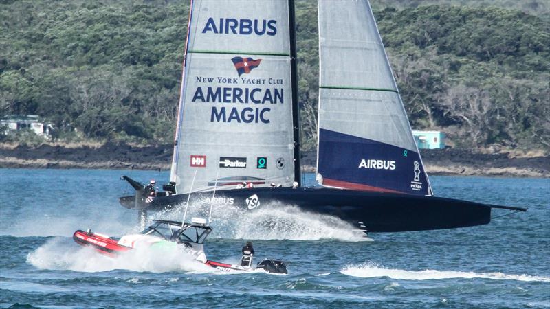 Emirates Team NZ recon boat and American Magic  - Auckland - January 5, 2021 - 36 America's Cup - photo © Richard Gladwell / Sail-World.com