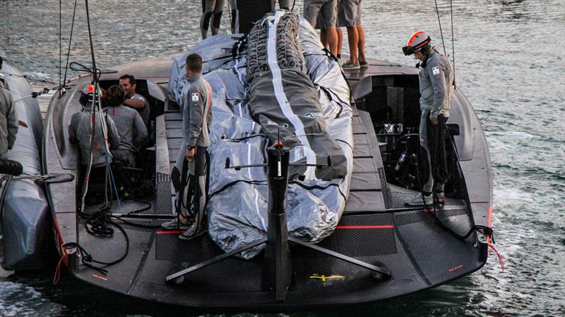 Luna Rossa crew pits and cowls - Waitemata Harbour - January 6, 2020 - 36th America's Cup photo copyright Richard Gladwell / Sail-World.com taken at Circolo della Vela Sicilia and featuring the AC75 class