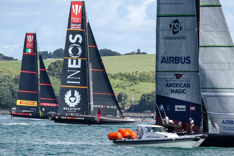 INEOS Team UK, American Magic, Luna Rossa  - Waitemata Harbour - January 8, 2021 - 36th America's Cup - photo © Richard Gladwell / Sail-World.com