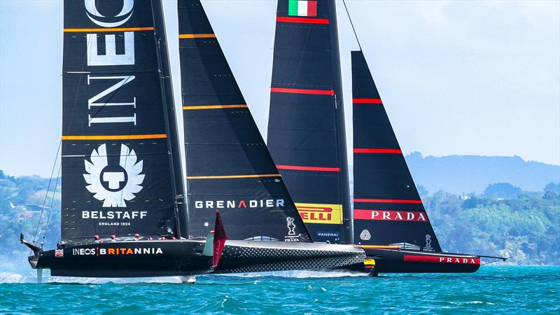 INEOS Team UK and Luna Rossa  - January 12, 2021 - Practice Racing - Waitemata Harbour - Auckland - 36th America's Cup - photo © Richard Gladwell / Sail-World.com