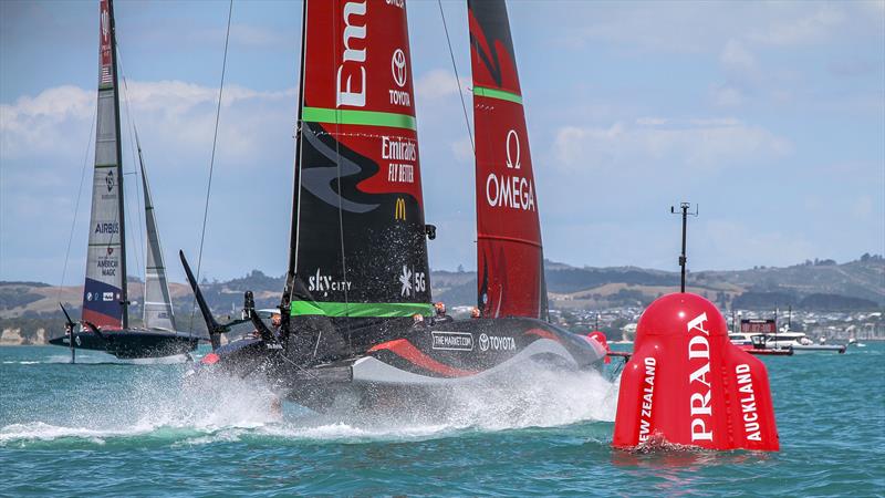 Emirates Team NZ enter the start box - January 12, 2021 - Practice Racing - Waitemata Harbour - Auckland - 36th America's Cup - photo © Richard Gladwell / Sail-World.com