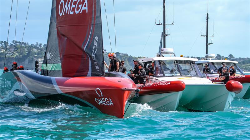 Emirates Team NZ cast off - January 12, 2021 - Practice Racing - Waitemata Harbour - Auckland - 36th America's Cup - photo © Richard Gladwell / Sail-World.com
