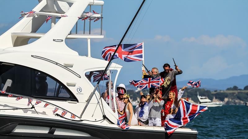 British fans - Race 2 finish - Day 1 - Prada Cup - Qualifiers - January 15, 2021 - 36 America's Cup - photo © Richard Gladwell / Sail-World.com