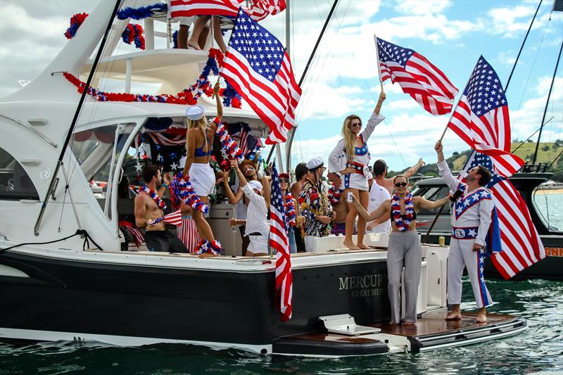 American Magic supporters - Waitemata Harbour - Day 2 - Prada Cup - January 16, 2020 - 36th America's Cup - photo © Richard Gladwell / Sail-World.com