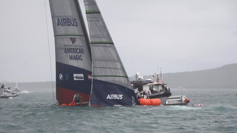 American Magic  - Round Robin 2 - Hauraki Gulf - January 17, 2021- Prada Cup - 36th America's Cup photo copyright Richard Gladwell / Sail-World.com taken at Circolo della Vela Sicilia and featuring the AC75 class