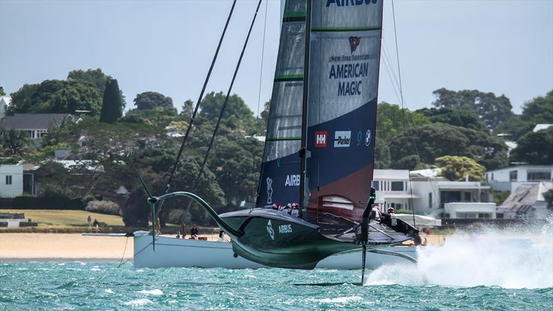 American Magic - Patriot - Waitemata Harbour - January 29,2021 - 36th America's Cup photo copyright Richard Gladwell / Sail-World.com taken at Royal New Zealand Yacht Squadron and featuring the AC75 class