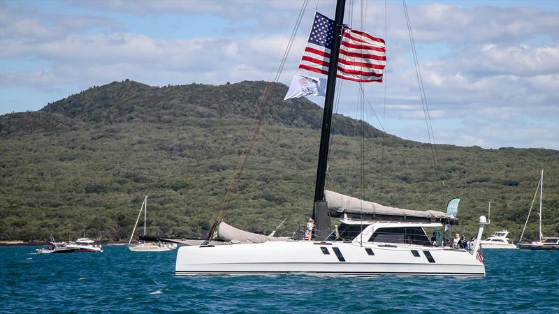 Supporters - American Magic - Patriot - Waitemata Harbour - January 30, 2021 - 36th America's Cup photo copyright Richard Gladwell / Sail-World.com taken at Royal New Zealand Yacht Squadron and featuring the AC75 class