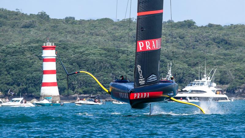 Luna Rossa lines up the start line - Race 1 - Prada Cup Final - Day 1 - February 13, - America's Cup 36 - photo © Richard Gladwell / Sail-World.com