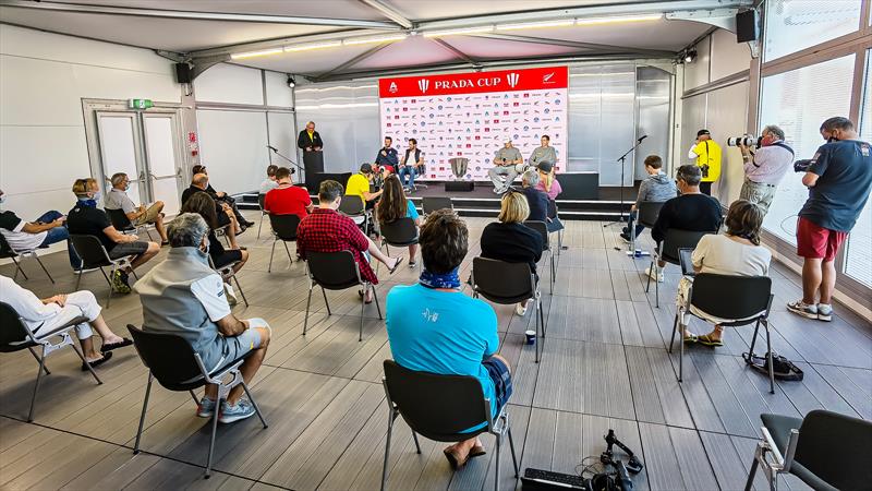 Media Centre under COVID Alert Level 2, Auckland, America's Cup - February 2021 photo copyright Richard Gladwell / Sail-World.com taken at Wakatere Boating Club and featuring the AC75 class