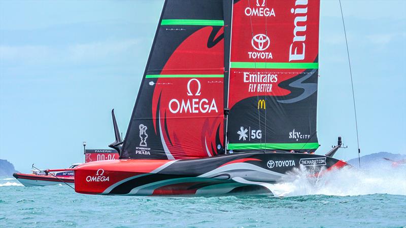 Emirates Team New Zealand- Training - December 2020 - America's Cup 36 - Course E photo copyright Richard Gladwell / Sail-World.com / nz taken at Royal New Zealand Yacht Squadron and featuring the AC75 class