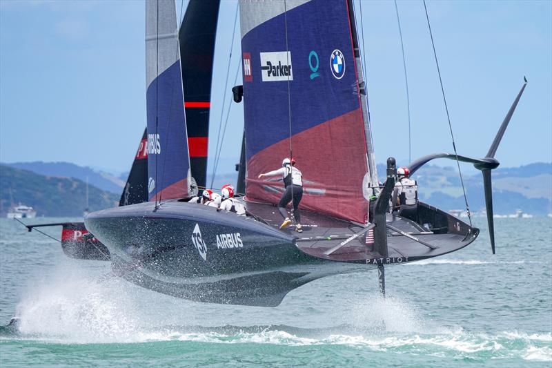 Patriot's cutaway underbody, along with small high performance wings differentiated her from the other Challengers photo copyright Carlo Borlenghi/AC36 taken at New York Yacht Club and featuring the AC75 class