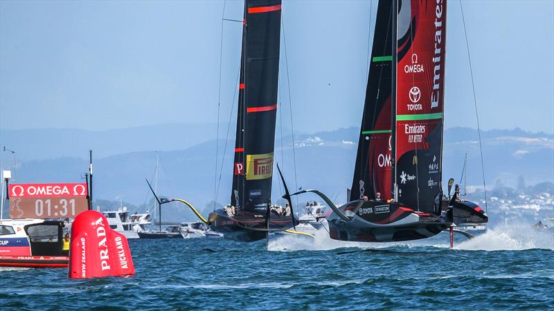 Emirates Team NZ and Luna Rossa - pre start - America's Cup - Day 7 - March 17, 2021 - photo © Richard Gladwell - Sail-World.com/nz