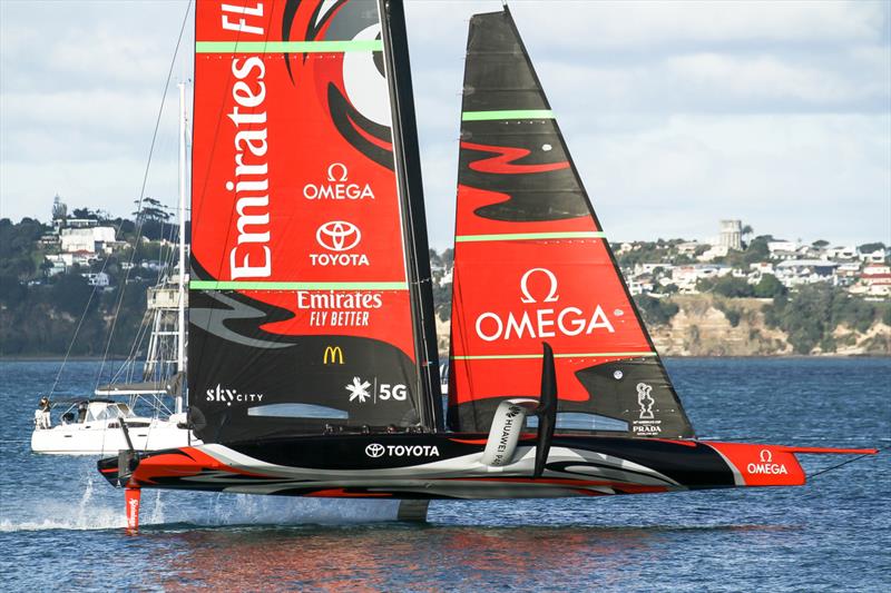 Te Aihe - AC75 - Emirates Team New Zealand - July 12, Waitemata Harbour, Auckland, New Zealand photo copyright Richard Gladwell, Sail-World.com / nz taken at Royal New Zealand Yacht Squadron and featuring the AC75 class