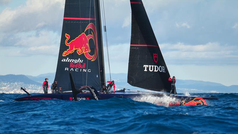 1-1.3mtr sea state -  Alinghi Red Bull Racing -  AC75 - January 20, 2023 - Barcelona photo copyright Alex Carabi / America's Cup taken at Société Nautique de Genève and featuring the AC75 class