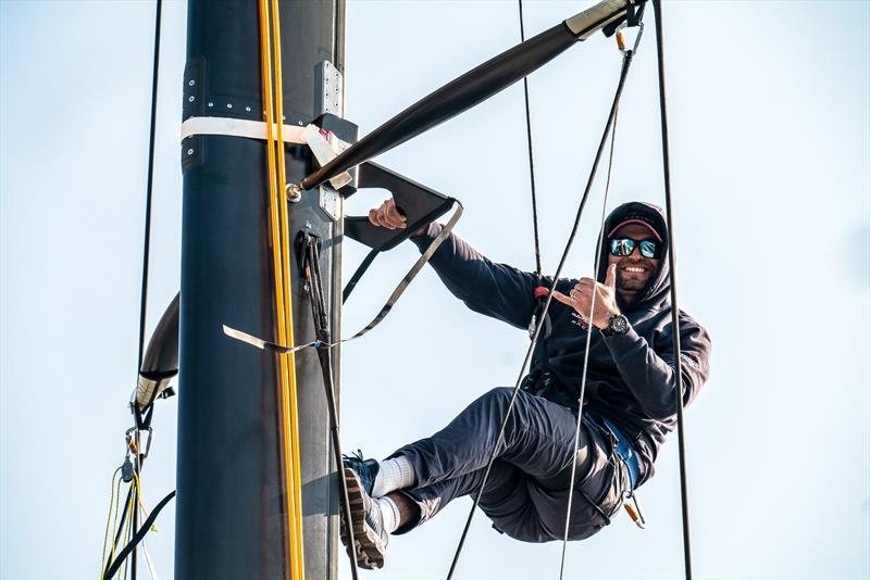 Rigger - AC75 - Alinghi Red Bull Racing - February 10, 2023 - Barcelona photo copyright AC37 Joint Recon Team taken at Société Nautique de Genève and featuring the AC75 class