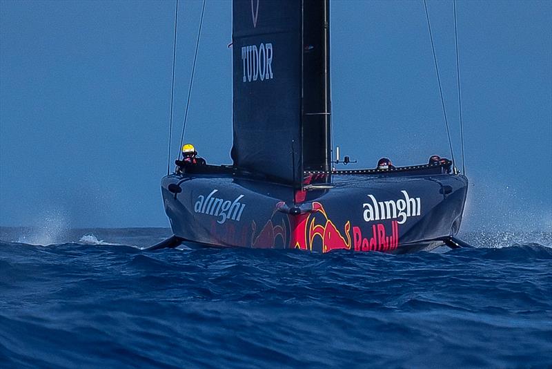  Crew in the inside and outside pit row - AC75 - Alinghi Red Bull Racing - March 4, 2023 - Barcelona - Day 47 photo copyright Alex Carabi / America's Cup taken at Société Nautique de Genève and featuring the AC75 class