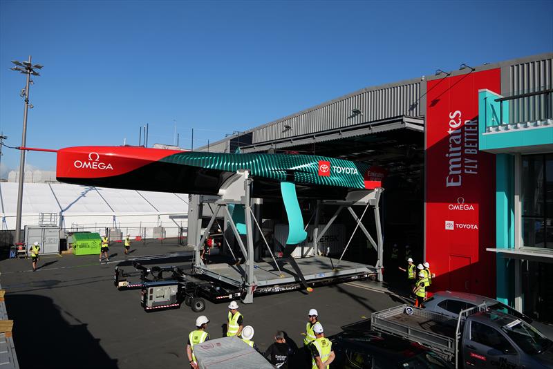 Emirates Team NZ's America's Cup champion, Te Rehutai, is launched and set up after an upgrade to Version 2 of the AC75 Class Rule - Auckland - March 20, 2023 - photo © James Somerset/Emirates Team New Zealand