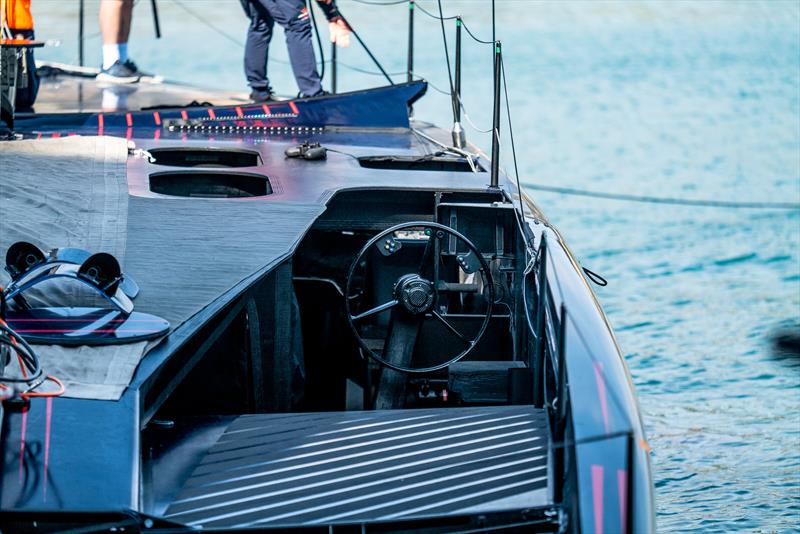 Starboard helm position - Alinghi Red Bull Racing - AC75  - Day 57 - April 26, 2023 - Barcelona - photo © Alex Carabi / America's Cup