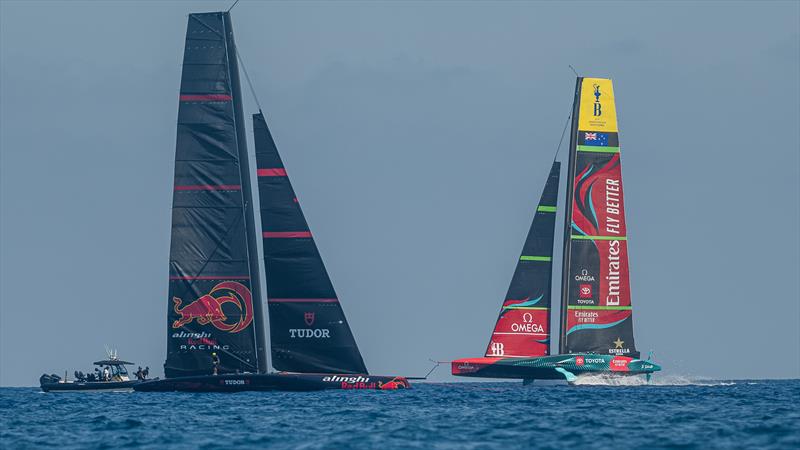 Alinghi Red Bull Racing and Emirates Team New Zealand - AC 75 - Barcelona - August 25, 2023 photo copyright Job Vermeulen / America's Cup taken at Royal New Zealand Yacht Squadron and featuring the AC75 class