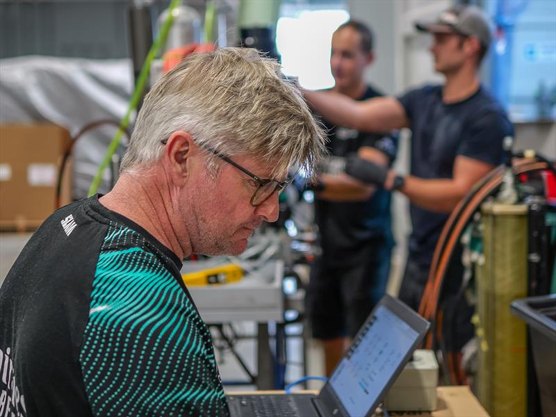 Peter `Brush` Thomas - AC75 - Hydraulic control systems - Auckland - March 19, 2024 - photo © James Somerset/ETNZ