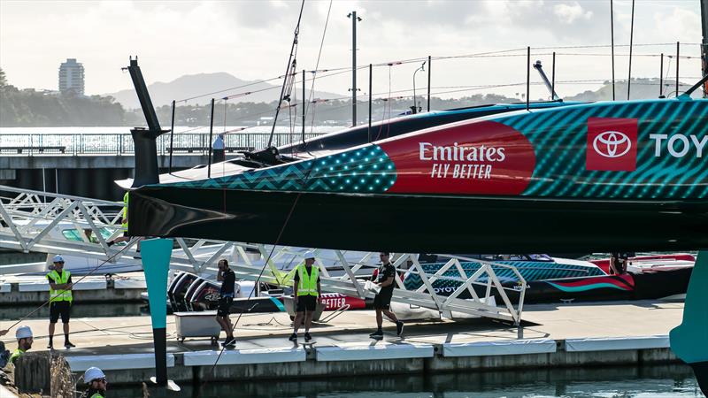 Back end - Emirates Team New Zealand- AC75 - Day 3 - April 15, 2024 - Auckland photo copyright Sam Thom/America's Cup taken at Royal New Zealand Yacht Squadron and featuring the AC75 class