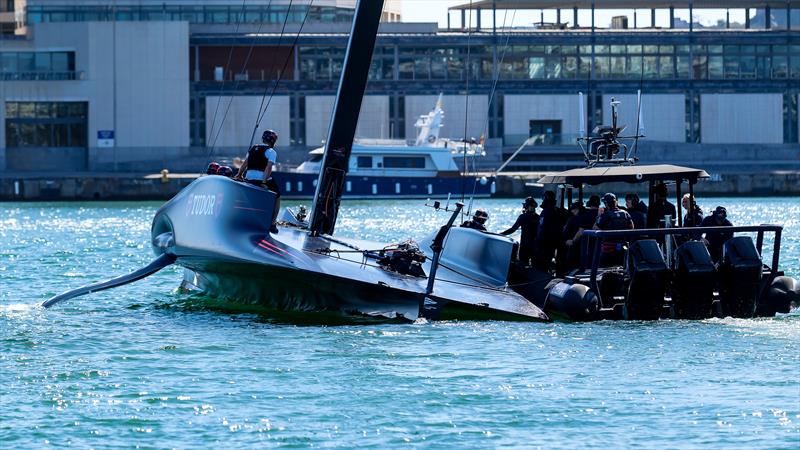 Alinghi Red Bull Racing - AC75 - Day 1 - April 16, 2024 - Barcelona photo copyright Ugo Fonolla / America's Cup taken at Société Nautique de Genève and featuring the AC75 class