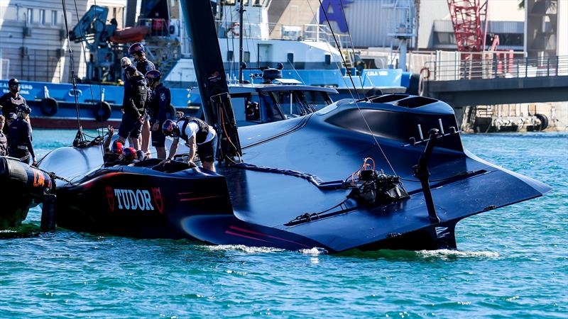 Alinghi Red Bull Racing - AC75 - Day 1 - April 16, 2024 - Barcelona photo copyright Ugo Fonolla / America's Cup taken at Société Nautique de Genève and featuring the AC75 class