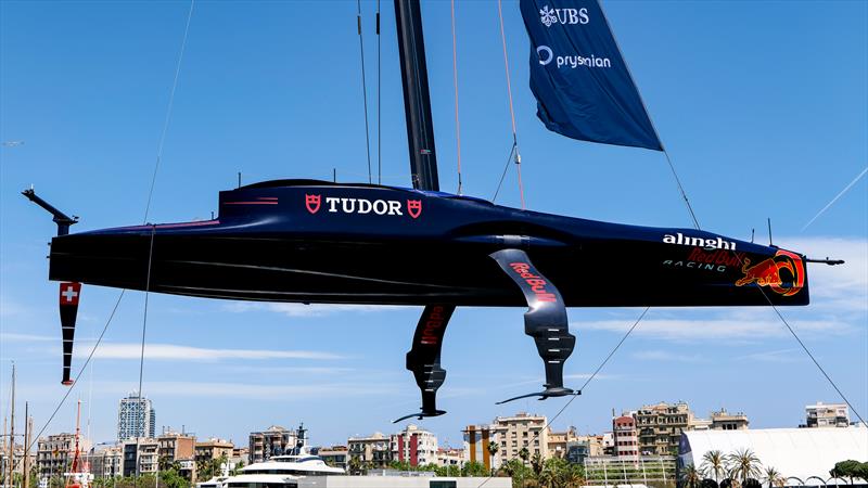 Alinghi Red Bull Racing - AC75 - Day 1 - April 16, 2024 - Barcelona photo copyright Ugo Fonolla / America's Cup taken at Société Nautique de Genève and featuring the AC75 class