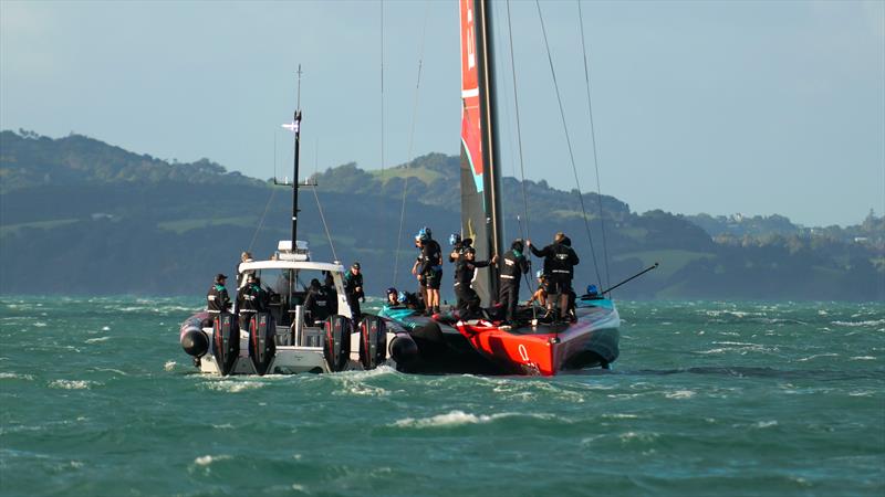 Emirates Team New Zealand- AC75 - Day 7 - April 22, 2024 - Auckland photo copyright Sam Thom/America's Cup taken at Royal New Zealand Yacht Squadron and featuring the AC75 class