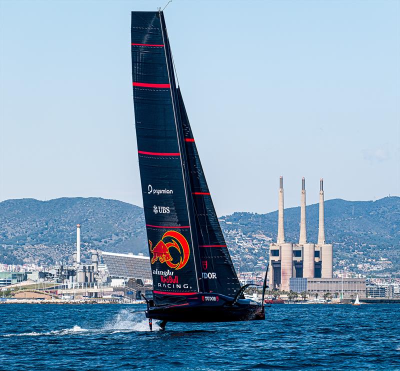 Alinghi Red Bull Racing- AC75 - Day 6 - April 24, 2024 - Barcelona photo copyright Ugo Fonolla / America's Cup taken at Société Nautique de Genève and featuring the AC75 class