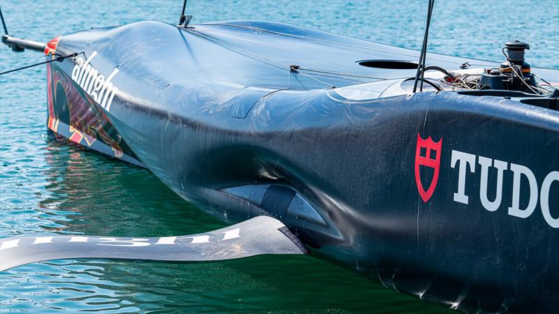 Foredeck area  - showing many interesting features, including the foil controller's clear windscreen - Alinghi Red Bull Racing- AC75 - Day 6 - April 24, 2024 - Barcelona photo copyright Ugo Fonolla / America's Cup taken at Société Nautique de Genève and featuring the AC75 class