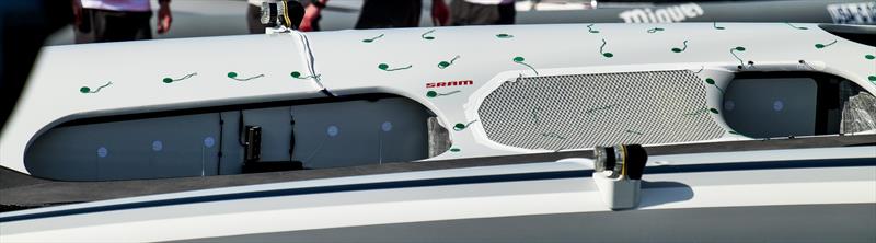 Telltales around the cyclor cockpits give a guide on airflows around the deck area - American Magic - AC75 - Day 12 - May 25, 2024 - Barcelona - photo © Alex Carabi / America's Cup