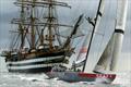 Amerigo Vespucci with Luna Rossa on the Hauraki Gulf - 31st America's Cup: Auckland, NZL – 2003