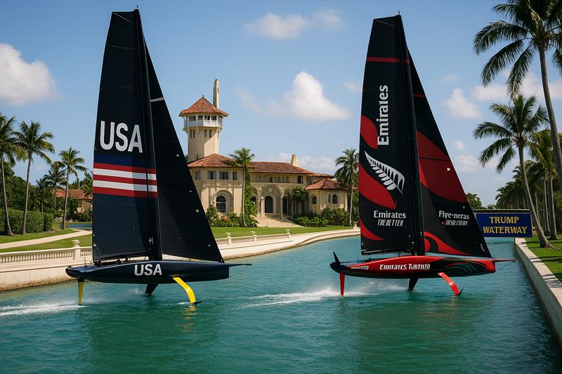 President Trump is expected to co-helm the US team to victory against the Defender - photo © Sail-World NZ
