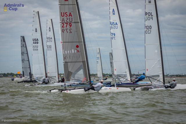 A Class cat racecourse action photo copyright Gordon Upton, 2022 Admiral’s Cup, Houston, TX taken at Pensacola Yacht Club and featuring the A Class Catamaran class