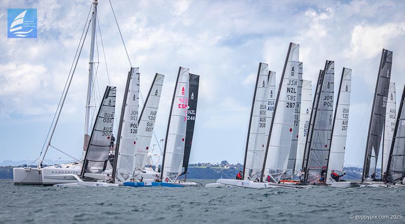 PredictWind A-Class Cat Worlds 2025 Day 3 - The second race of the day finally gets undeway after the enforced metrological delay - photo © Gordon Upton / www.guppypix.com