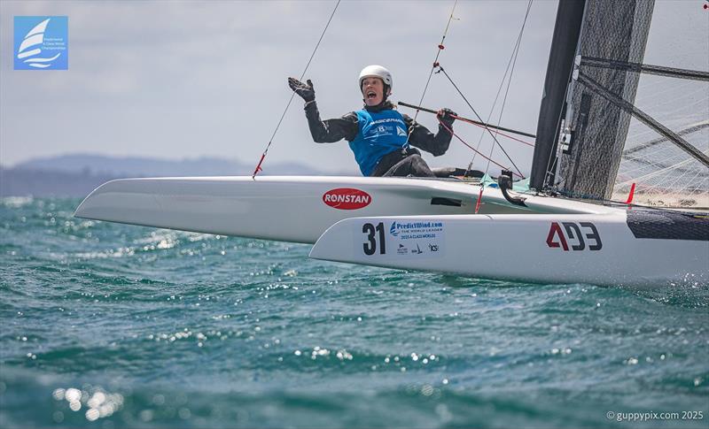 Carolijn Brouwer (NED) - Day 4 - 2025 Predictwind A-Class World Championships - November 14, 2025 - Milford NZ - photo © Gordon Upton / www.guppypix.com